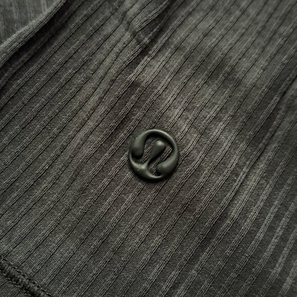 Lululemon Women's Asymmetrical Ribbed Cotton T-Shirt - Black - Picture 3 of 5